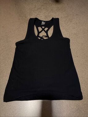 VENUS Black Crisscross Back Tank Top